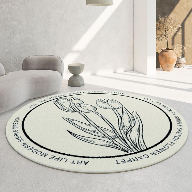 Soft Round Imitation Cashmere Carpets Modern Decoration Living Room Sofas Rugs Simple Home Bedroom Carpet Large Area Lounge Rug