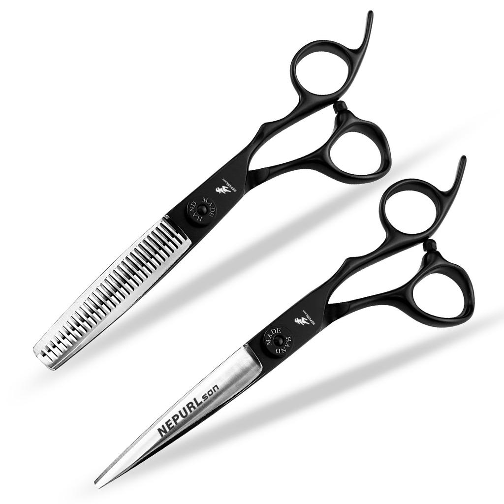 6.0 Inch Nepson, Semi-Black Hair Scissors, Haircut, Flat Scissors, Bangs, Tooth Scissors, Thin Scissors