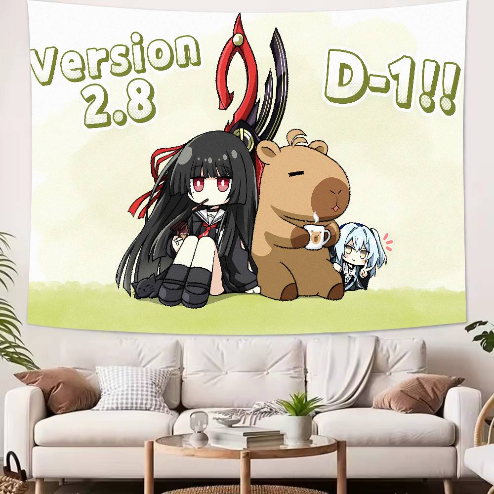 Hot Pretty Girl Chisa Wuthering Wave GAMING Tapestry Wall Hanging Wall Rugs Dorm Decor Blanket Camping Decoration Tapestry