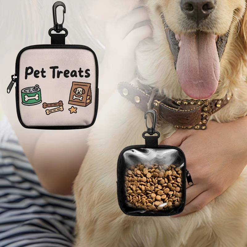 Cartoon Dog Treat Bag With Hook Portable Dogs Cats Snack Storage Bag for Outdoor Walking Travel Puppy Training Treat Container