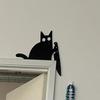 Metal Adorable Cat Door Topper Black Cat Poster Display Metal Door Corner Door Top Decoration Handicrafts Ornaments Decoration