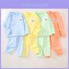 Baby Cotton Sleepwear Set For Toddlers With Animal Prints And Snap Shoulder Closure