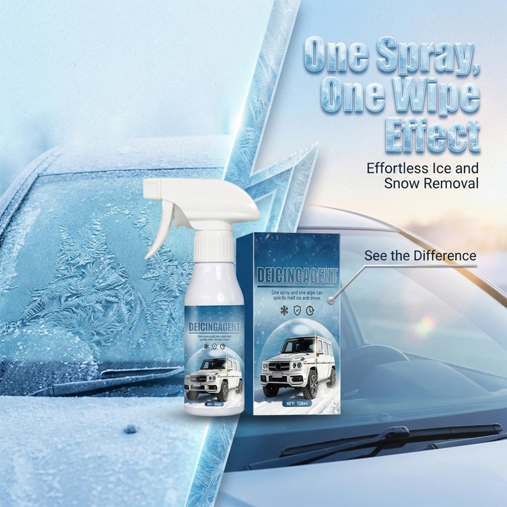 Windshield -Icer Spray For Car Fast Ice And Snows Remover Multi-Functional Powerful Defrosting And Snow Melt Agent Winter Car120ml