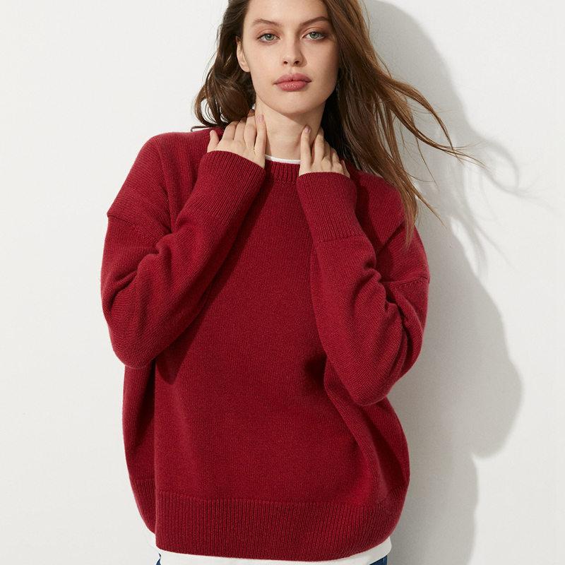 Maglione da donna autunno inverno collo alto a maniche lunghe tinta unita per top larghi da donna in maglia alla moda