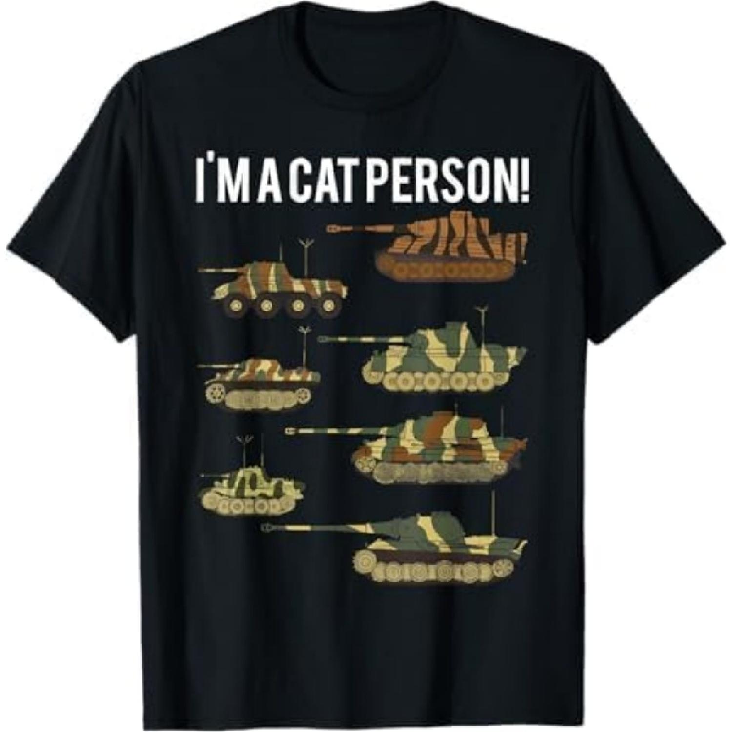 Funny I m A Cat Person German Cats Tanks T-Shirt PNCAAPT Black XXXXXL разноцветный