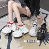 Damen Plateau Leder Sneaker Herbst 10CM Sportliche Dad Schuhe High Top Klobige Freizeitschuhe Frau Dicke Sohle Bling Weiße Schuhe