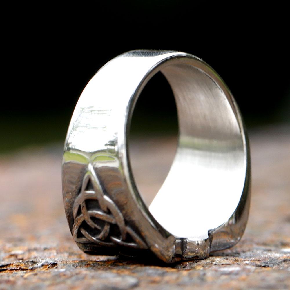 New 316L Stainless Steel Viking Slavic Russia Savarog Amulet Celtic Knot Ring For Men