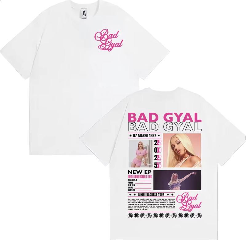 

Bad Gyal Bikini Badness Tour 2025 Graphic T-shirts Men Women Fashion Aesthetic Short Sleeve T Shirts Comfort Cotton T Shirt S разноцветный