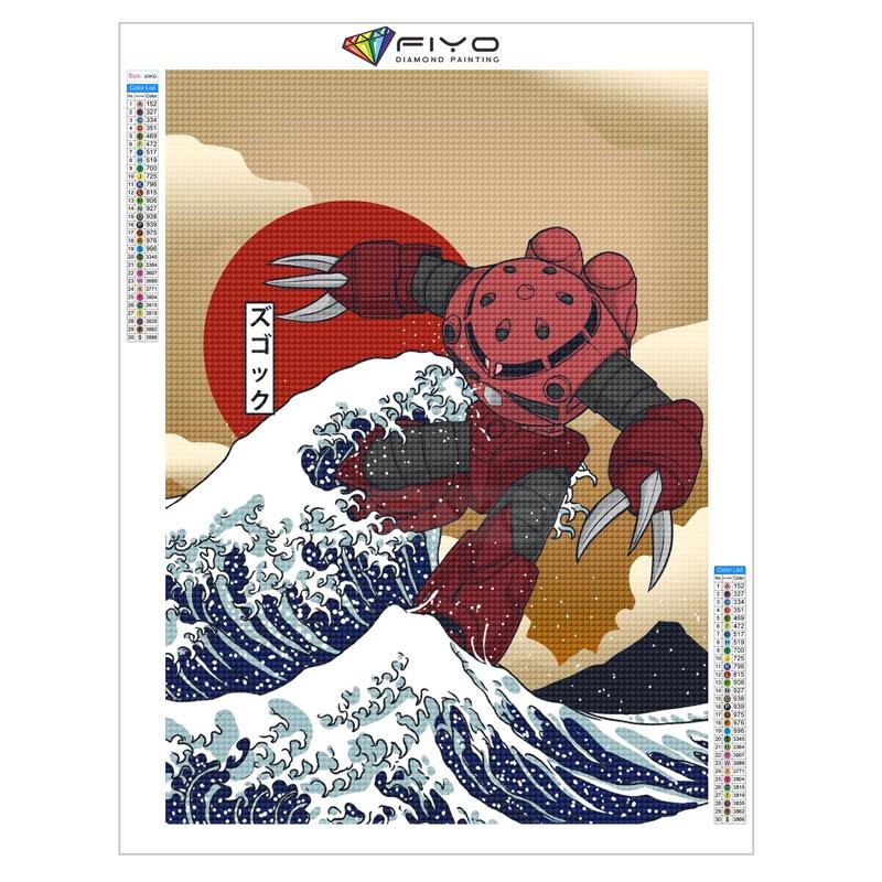 Japanese Anime Comic The Great Wave Diamond Painting Wall Art Decor Diamond Embroidery Mosaic Kids Room Decor Cuadros Posters