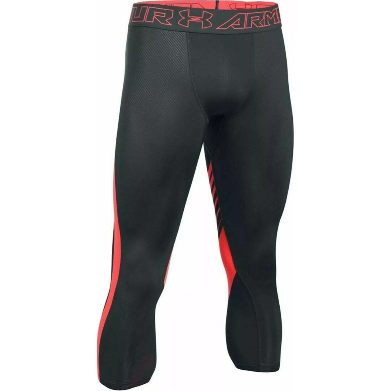 

Under Armour HeatGear Supervent 2.0 Узор с логотипом Облегающие спортивные брюки 3/4 Мужские низ Черный Оранжевый 1289581-016 M