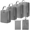 4/6pcs Compressible Packing Travel Storage Bag Cubes Waterproof Suitcase Nylon Portable With Handbag Luggage Organizer Ryanai