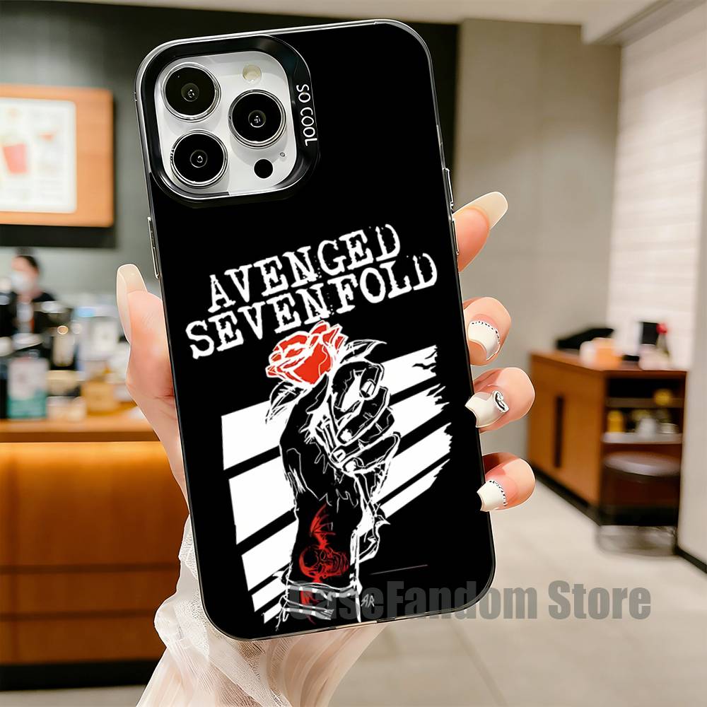 Band A-Avenged S-Sevenfold For iPhone 17,16,15,14,13,12,11,Pro,MAX,Plus Black Shockproof Candy Matte Cover