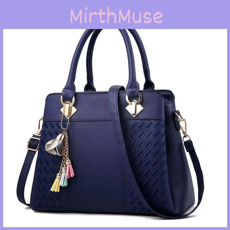 Stylish New Women's Shoulder Bucket Bag Modern Versatile Tote Handbag In Black And Blue