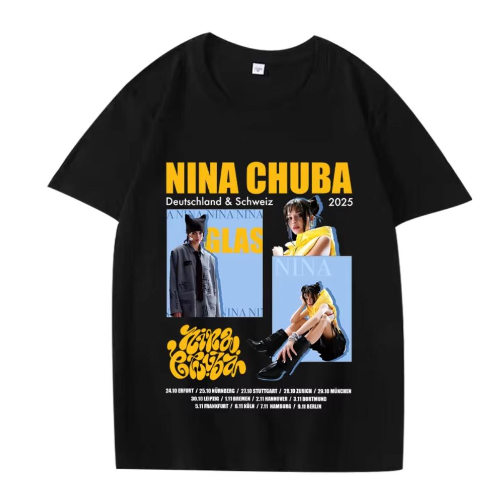 Vintage Singer Nina Chuba Graphic T Shirts 2025 New Men Women Oversized Cotton Short Sleeve Summer Funny Printed Unisex T-shirts