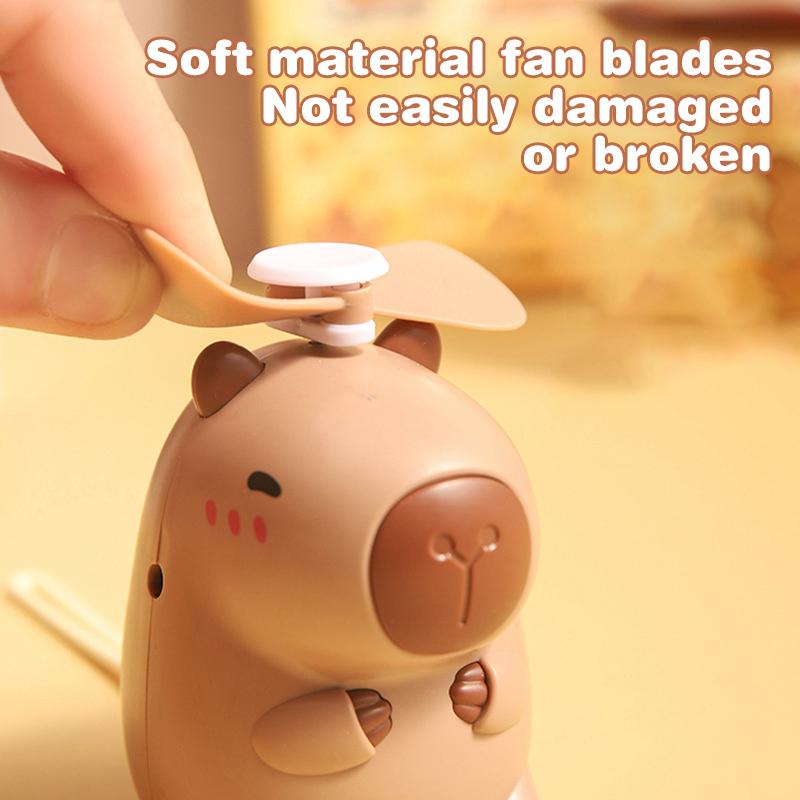Neck Strap Capybara Hanging Neck Fan Small Size Usb Charging Handheld Fan Cartoon Air Cooler Cooling Fan Outdoor