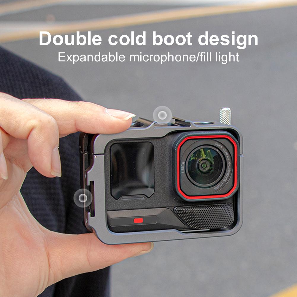 Aluminiumrahmenkäfig mit Blitzschuh-Kamerarahmengehäuse Rahmenkäfig für Insta360 Ace Pro 2 für Insta360 Ace/Insta360 Ace Pro