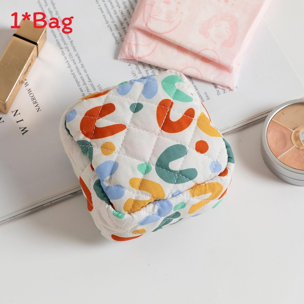 Floral Polyester Breathable Sanitary Pad Storage Bag For Girls Travel And Daily Use Multicolor