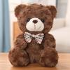 Cute Teddy Bear Plush Toy With Checkered Bow Decoration For Kids Gift Birthday