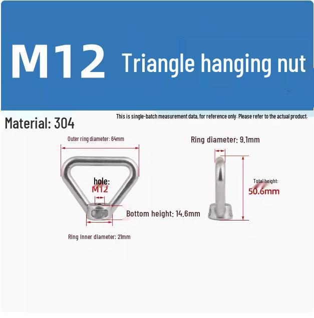 304 Stainless Steel Lifting Eye Nut - Round, Triangular Lug Nut Ring Cap