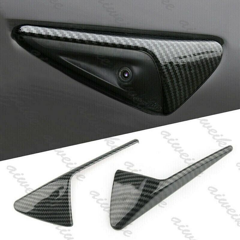 2Pcs/Set Carbon Fiber For Tesla Model S 2017-2023 Side Camera Protection Cover