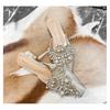 New Thick Heel Baotou Slippers with Pearl Decoration for Women's Head, Middle Heel, Soft Bottom, Half Tow, Outerwear Cool