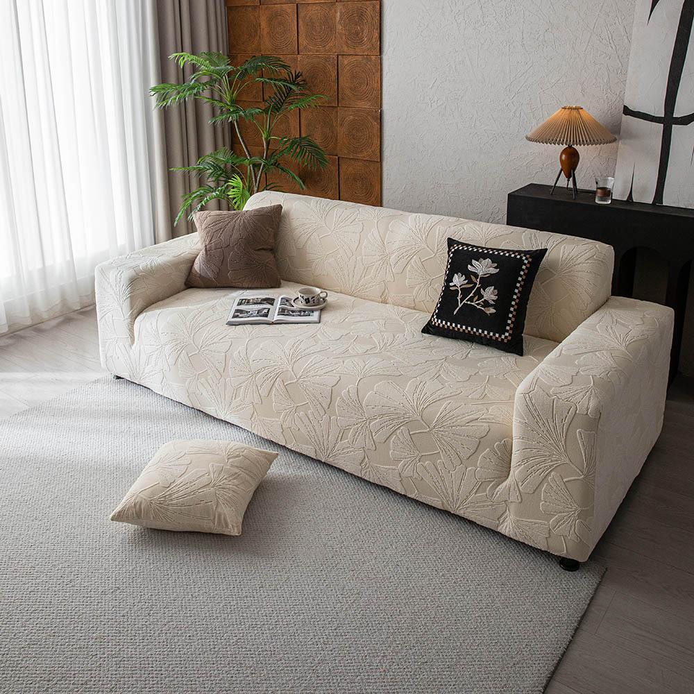 Ginkgo Anti Cat Scratch Thickened Elastic Sofa Cover All Purpose Cover  Plush Cover  New Jacquard Velvet