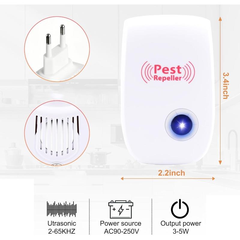 Ultrasonic Insect Repellent Electronic Plug-in Insect Suitable for Mice Cockroaches Spiders Mosquitoes Indoor Insect Repellent
