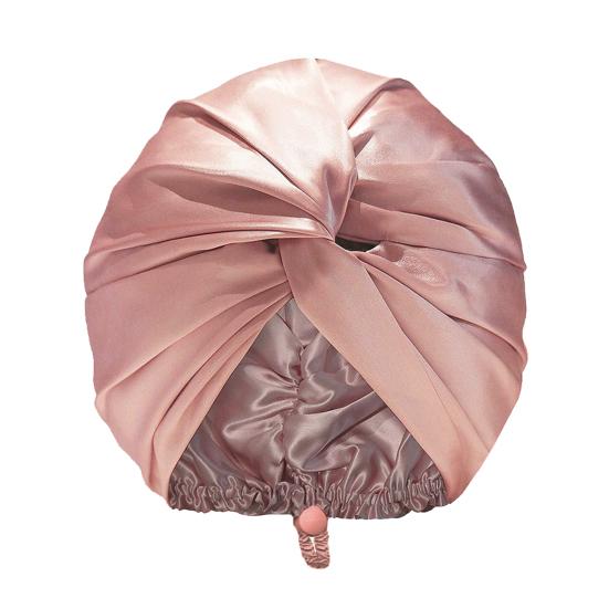 Hair Care Hat Double Layer Imitation Silk Sleep Hat Back Adjustable Buckle Turban Hat Solid Color Home Headwear