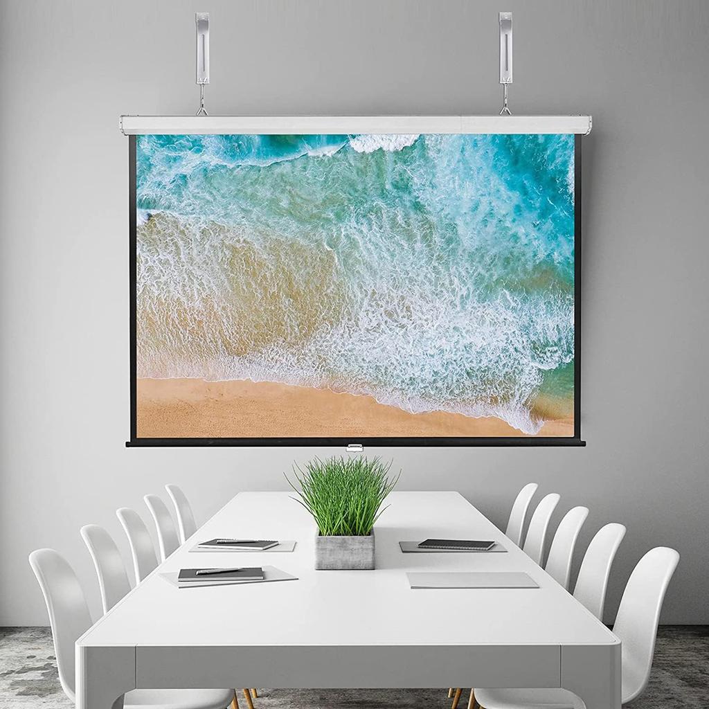 Universal Projector Screen L-Bracket Wall Hanging Adjustable Extension with Hook Manual Wall Mount Hooks Hardware