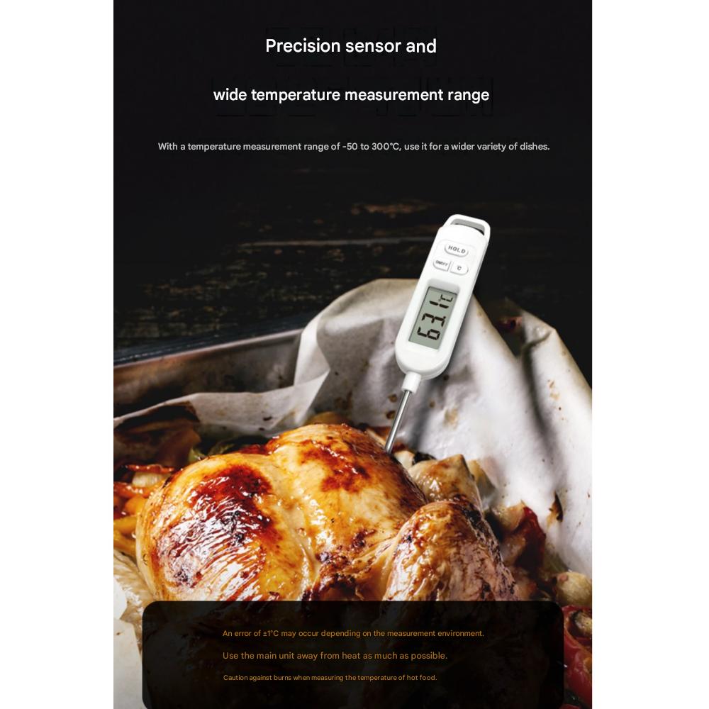 Food-grade digital probe cooking thermometer (probe cover and battery included)