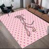 Der rosarote Panther Flanellmuster Quadratischer Teppich, Läufer, Teppich für Wohnzimmer Schlafzimmer Sofa Spielzimmer Dekor, Rutschfeste Fußmatte