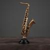 Instrument Figurines Gold Simulation Collectible Statue Miniature Saxophone Violin Statue with Stand for Collector Musician Home