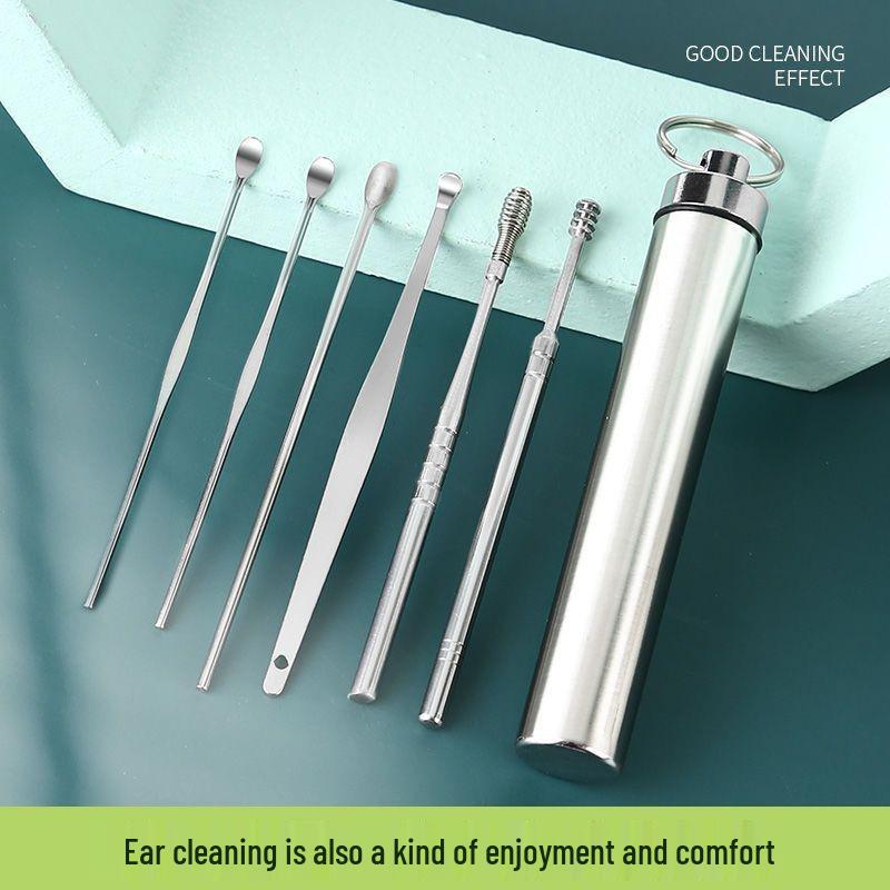 Stainless Steel Earwax Removal Tool Set with Storage for Adults