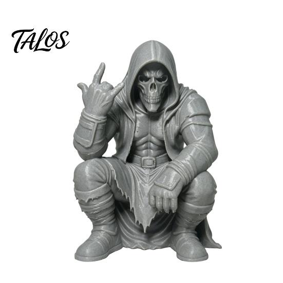 Crouching Devil God Figure Hooded Figurine, Decorative Ornament with Skull Mask & Muscle Lines, Hip Rock Metal Sculpture Hop Gothic Rocker Statue for