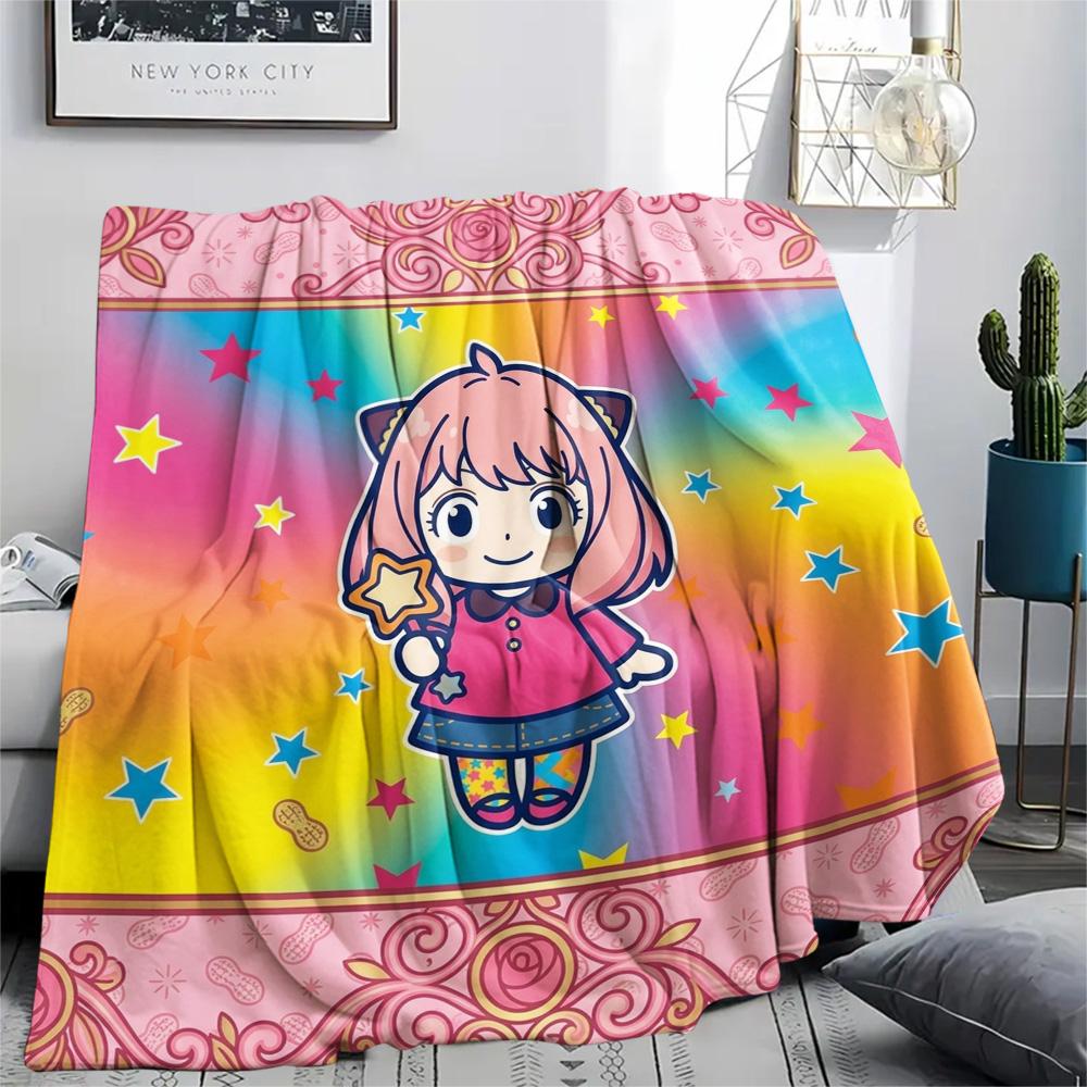 Anya Forger Flannel Blanket Warm Print Pattern Comfortable for Home Travel Picnic Sofa Bed Chair.-TING