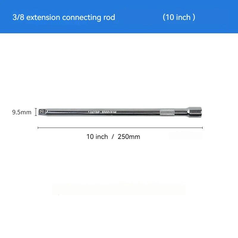 1/4 3/8 1/2 Socket Ratchet Wrench Extension Bar 50/75/100/125/150/250mm Long Bar Steering Sleeve Connecting Rod Accessories