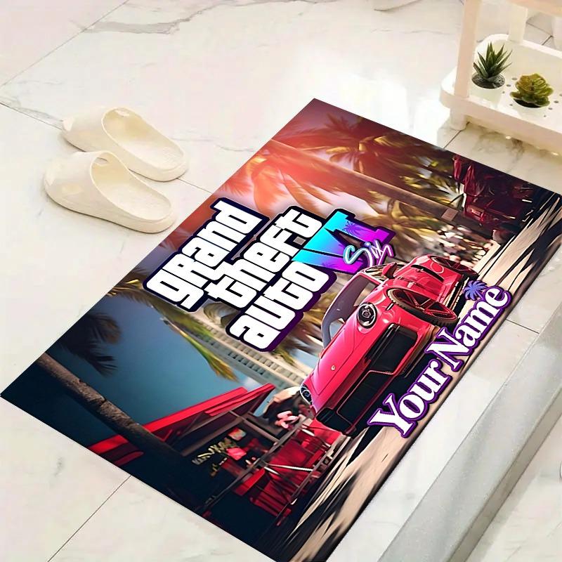 Custom 1Pc Custom Gta Apparel Flannel Personalized Rug Non Slip Floor Mat Soft Carpet for Living Bedroom Office Home Decor Gift