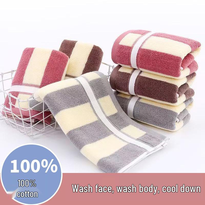 Thickened Pure Cotton Towel - Soft, Absorbent, Lint-Free, Ideal for Adults