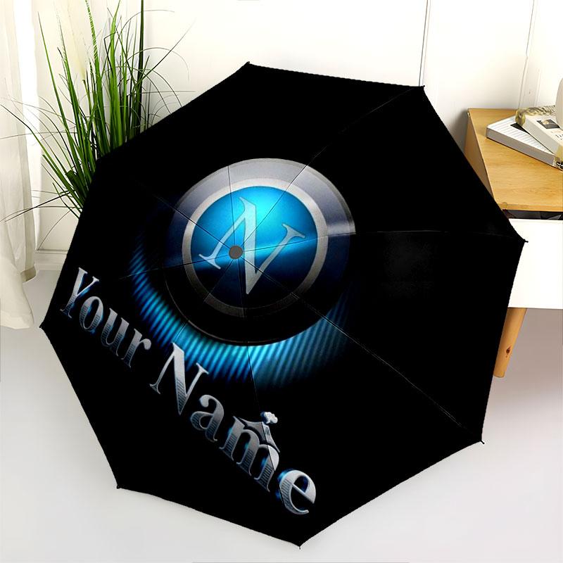 1 PC Automatic Folding Umbrella - SSC Napoli Custom Name Pattern, Portable & Foldable Design with 8 Ribs, Christmas Birthday Gifts