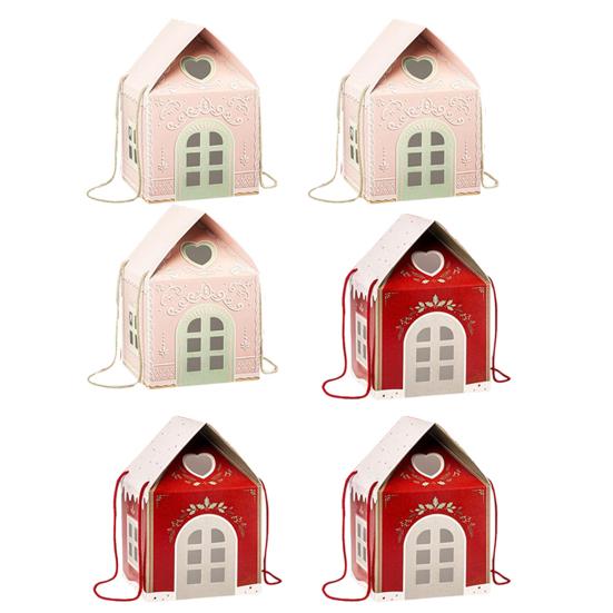 Cutie Cadou Căsuță Minunată de Crăciun Ambalaj Reutilizabil cu Tematică de Casă de Vacanță Cutie Decorativă de Păstrat Suveniruri Decorațiune de Iarnă pentru Casă