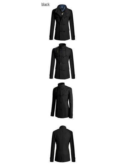 Herren Slim Fit Mittellanger Woll-Trenchcoat für den Winter-Arbeitsweg, Kollektion 2025