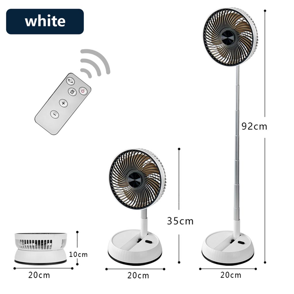 Desktop Remote Control Aluminum Alloy Folding Fan Portable Silent Vertical Strong Wind Power Long Endurance 7200mAh Outdoor Fan