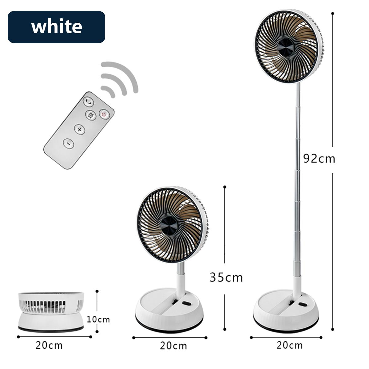 

Aluminum alloy telescopic fan easy to store remote control outdoor shaking small fan portable silent table and floor dual-use