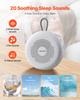 Sound Machine, 20 Soothing Sleep Sounds, 4-in-1 Hangable White Noise Sound Machine with Auto-Off Timer, Soft Ring Light, Memory Function and Child
