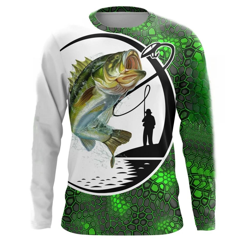 Bass Fishing Long Sleeve T-Shirt, Custom Name, Ideal for Fishing Lovers