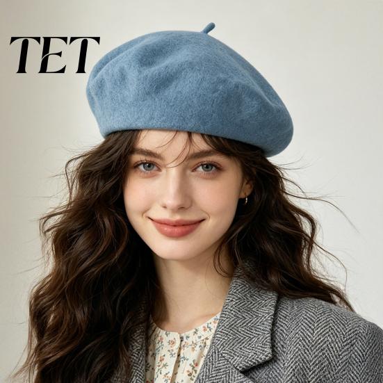 Herbstmode Accessoires Damen Französische Baskenmütze, Wollmischung Künstler Retro Warmes Geschenk für Sie Malerhut, Einfarbige Gemütliche Winter Weiche Textur Mütze