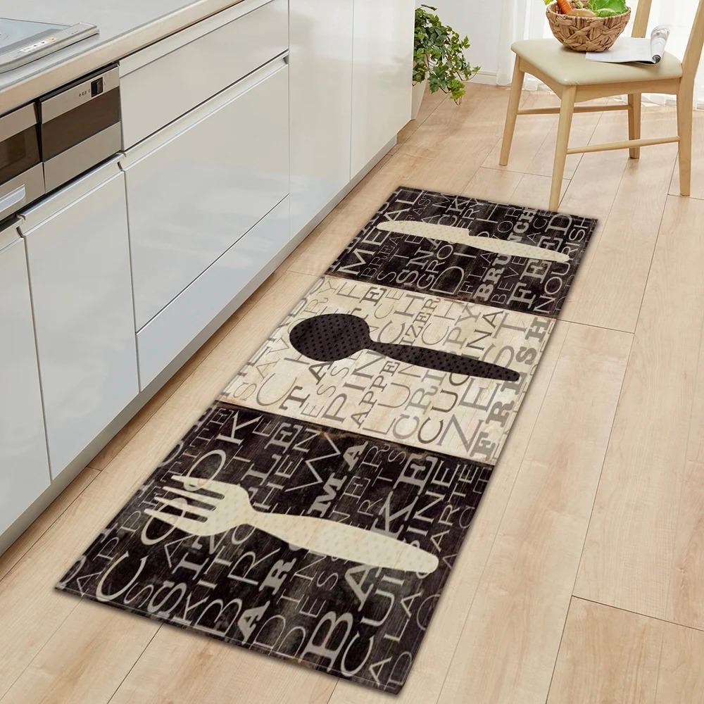 Tableware Pattern Home Kitchen Floor Mat Door Decoration Floor Mat