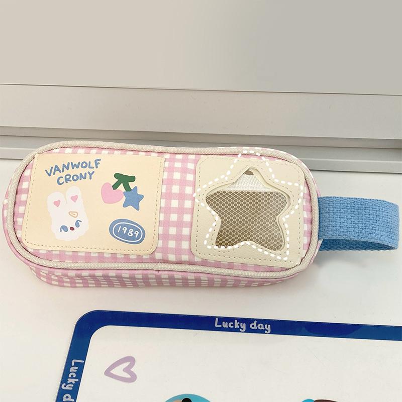 Portable Cartoon Pain Pack Separate Large Capacity Pen Case Student Storage Bag Multipurpose Organizer Bag