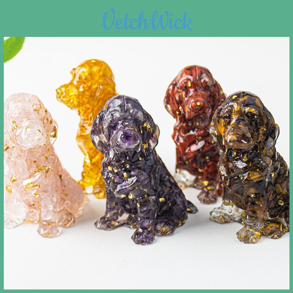 Water Crystal Resin Dog Figurine With Goldendoodle Design For Office Decor And Home Display