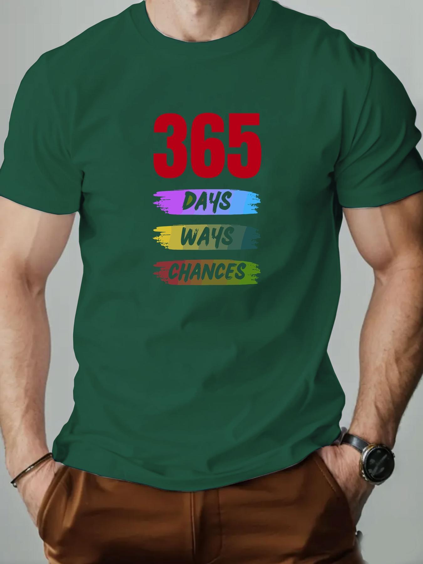 Mens Cotton TShirt 365 Days Multiple Opportunities Summer Round Neck Short Sleeve Graphic Breathable Fashion Casual TShirt 4XL